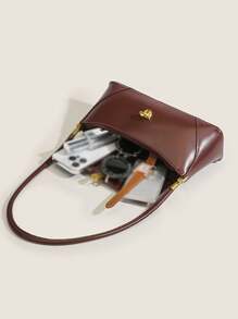 Túi đeo chéo thời trang Pháp mới dành cho nữ, túi baguette tối giản kiểu retro, túi đeo vai đa năng chất lượng cao dành cho nữ. - Cà phê nâu - Xem 3