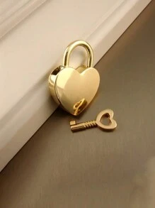 Set de pequeño candado con forma de corazón con llave - Candado metálico con forma de corazón, apto para maletas, portátiles, cajones, carteras - Juego de cierres decorativos pequeños para bolsas