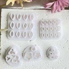 1 件/5 件叶子和花朵形状的粘土切割器，用于耳环、粘土珠子制作的珠宝制作工具 - 白色 - 查看 4