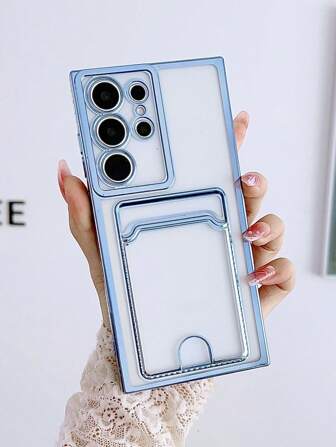 1 Pieza Funda De Teléfono Tpu Plateada De Ángel Compatible Con Modelos Samsung, Apple, Xiaomi, Redmi Con Ranura Para Tarjeta
