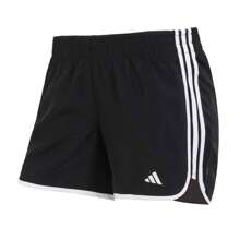 Adidas 女士M20 SHORT休闲短裤，简约梭织短裤，适合日常及户外穿着，IC5184 - 黑色/白 - 查看 1