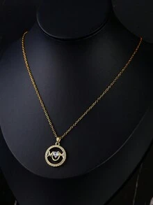 1/5 件套时尚金属铜镀金锆石钻石心形吊坠项链，母亲节和情侣礼物，珠宝制作，适合与朋友日常佩戴 - 彩色 - 查看 20