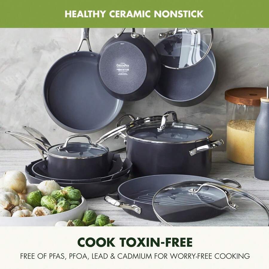 GreenPan Valencia Pro Hard Anodized Healthy Ceramic Nonstick 16 Piece
