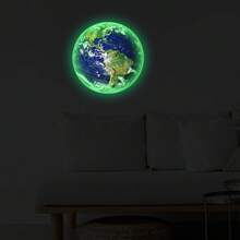 1 件发光 7 大洲地球仪墙贴，夜光家居装饰贴纸，自粘墙壁艺术，适用于客厅、卧室 - 彩色 - 查看 9