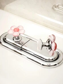 1pc/2pcs Nút bồn cầu hình hoa Nút van xả bồn cầu, Làm móng tay cho phụ nữ, Thiết bị hỗ trợ đa năng hình hoa độc đáo cho bồn cầu, phòng tắm, tủ và tay nắm ngăn kéo có keo dán hai mặt, Nút bồn cầu, Dụng cụ nhấn bồn cầu - Nhiều màu - Xem 5