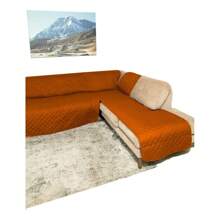 Cubre Salas Esquineras Protector Sofa Tipo L Doble Vista - Naranja Quemada - Ver 2
