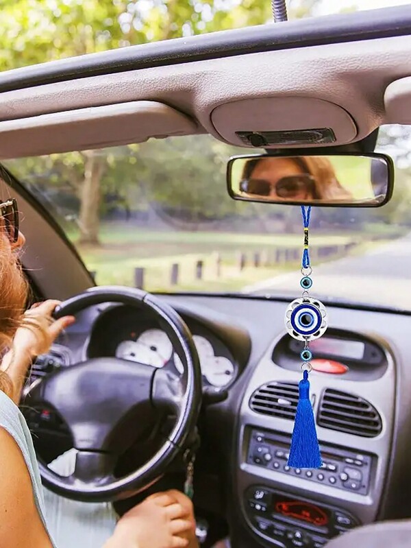 1PC Blue Evil Eye Borla Carro Charm Vintage Metal Coração Em Forma De Pingente Festa De Aniversário Feriado Presentes & Decoração De Casa Artesanato, Decoração De Casa, Decoração De Quarto, Decoração De Parede