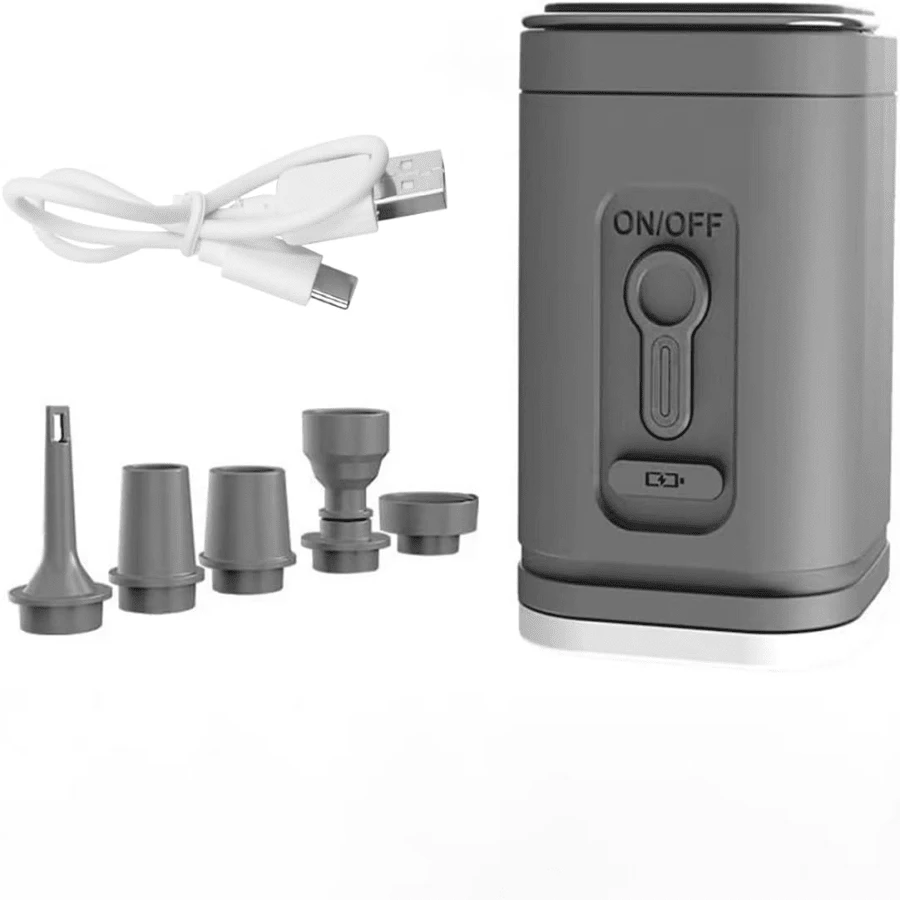Portable Mini Air Pump Rechargeable Camping For Air Bed Mattress And Kayak USB - 灰色 - 查看 1