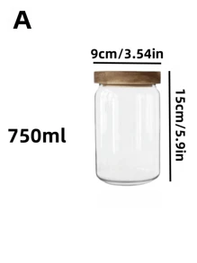 1 件带密封盖的玻璃食品储存容器，适用于面粉、谷物、咖啡、糕点等。厨房工具、厨房用品、厨房配件、家用厨具、玻璃瓶