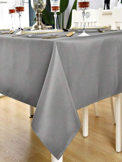 Multi-Size Classic Solid Color Tablecloth, Stain Resistant And Durable, Machine Washable Polyester Tablecloth Cover, Suitable For Buffet, Dining Table, Coffee Table, Party, Birthday, Cafe, Banquet, Picnic, BBQ, Indoor/Outdoor, Everyday Use, 1pc