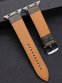 1 dây đeo bằng da bê mới tương thích với Apple Watch Series 10/9/8/7/6/5/4/3/SE/Ultra, dây đeo bằng da thời trang dành cho nam và nữ, mềm mại và thoải mái, thích hợp làm quà tặng ngày lễ cho đồng hồ thông minh - Màu xanh lá cây đậm - Xem 3