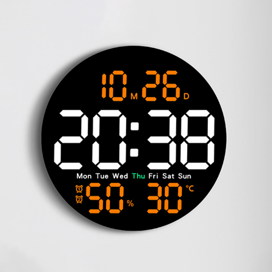 10 Inch Round LED Wall Clock With Remote Control, Auto Dimming