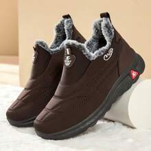 Winter New Arrival Men Casual Shoes, Plush Lining Warm And Anti-Slip Thick Sole, Soft Leather Waterproof - Black - View 3