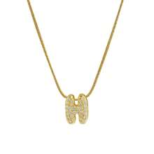 26pcs English Letter Pendant Necklace, Stainless Steel Curb Chain, Fashion Accessory