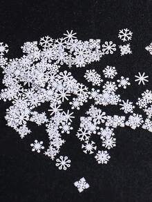 1 Box Winter Snowflake Nail Art Decorations, Silver-White Snowflake Christmas Holiday Design Nail Art Accessories, DIY Elegant Nail Art Decals, Nail Salon Supplies