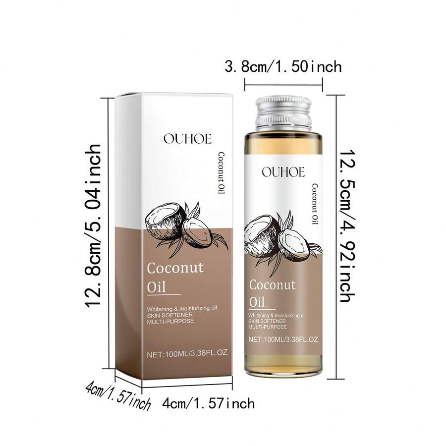 3pcs 100ml * 3 Coconut Oil Skin Massage, Brightening And Softening