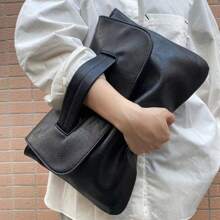 2026 Spring/Summer New Large Capacity Handbag For Women, Grab Bag, Handbag, Wrist Bag, Banquet Bag, Letter Packet, PU Leather Large Capacity Women's Bag, Shoulder Bag, Crossbody Bag, Phone Bag, Makeup Bag - 黑色 - 查看 2