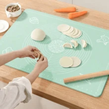 1pc Silicone Baking Mat, Pastry Kneading Rolling Mat, Non-Stick Cooking Mat For Crepes, Pizza Dough, Baking - Multicolor - View 2