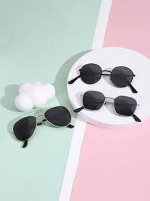 3 件儿童无度数眼镜，适合男孩女孩化妆舞会派对户外旅行，时尚 - 彩色 - 查看 4