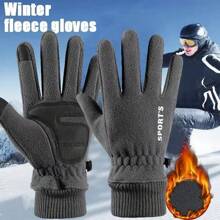 Women's Winter Ski Gloves Men Cycling Bike Gloves Thermal Polar Fleece Gloves Cold Wind Waterproof TouchScreen Warm Skiing Mitten