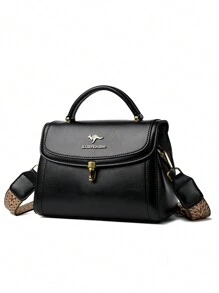 KAIDIFEINIROO 女士高品质皮革单肩斜挎包 2025 女士奢华设计师时尚手提包女式邮差包 - 黑色 - 查看 6