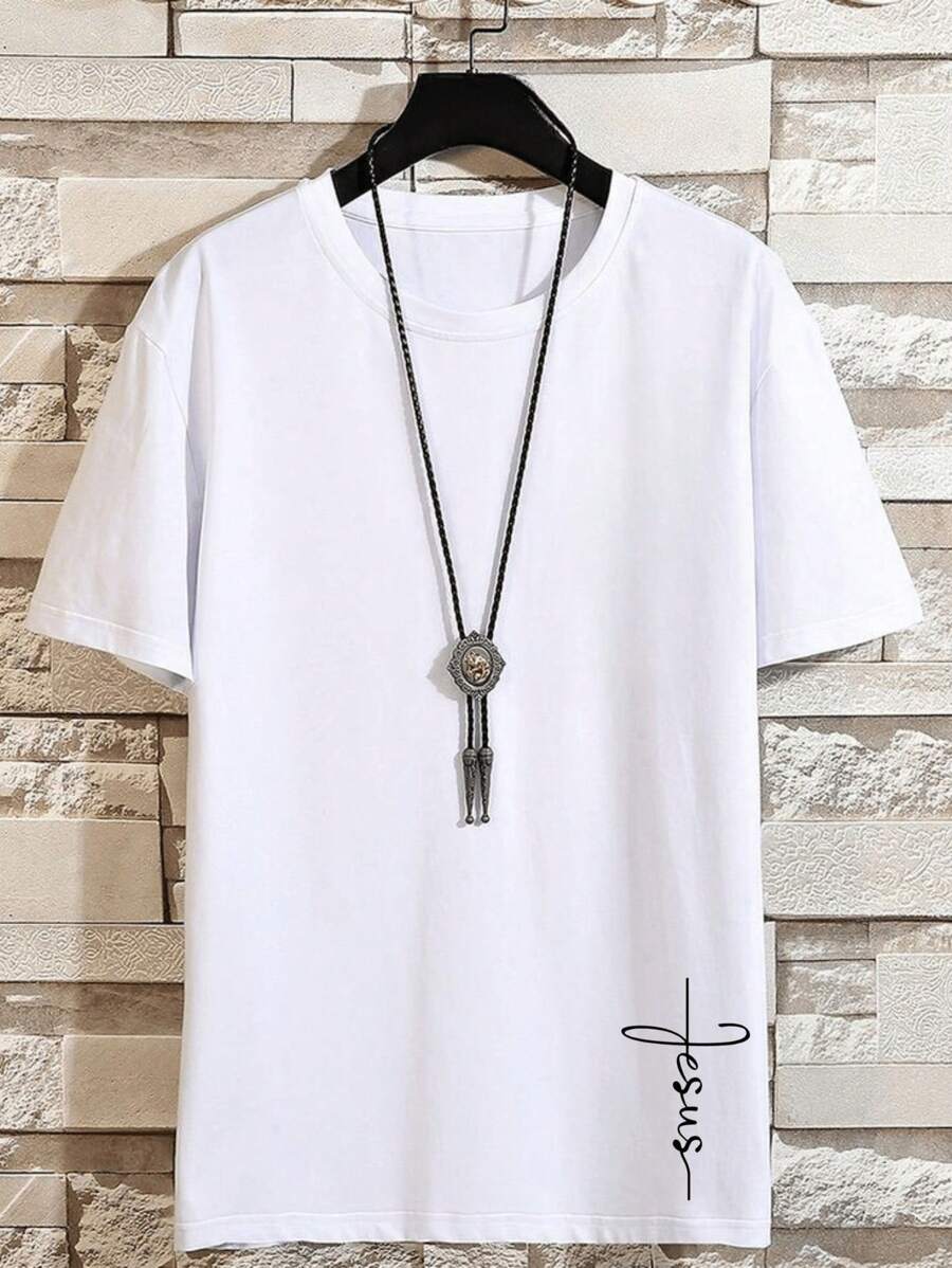 Men's T-Shirt Cotton Premium Mesh Yarn 30.1 Jesus Christ - trắng - Xem 1