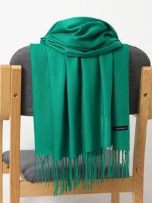 经典女士纯色流苏时尚保暖围巾，休闲可爱优雅街头富丽堂皇商务派对涤纶柔软围巾，适合所有季节冬季秋季