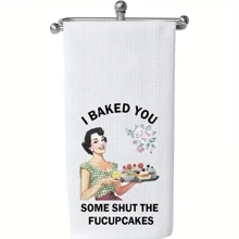 1 件卡通主题趣味涤纶厨房毛巾 - 现代编织风格，可机洗，超柔软厨房和浴室布巾，吸水性强 - 多色 - 查看 6