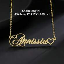 1 pieza Collar personalizado con corazón hueco y nombre en oro/plata, regalo del Día de San Valentín, collar de acero inoxidable para mujer, regalo para parejas, regalo personalizado para amigos, familia y ocasiones especiales como cumpleaños, aniversario, graduación, fiesta (solo en inglés)