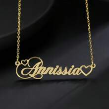 1 pieza Collar personalizado con corazón hueco y nombre en oro/plata, regalo del Día de San Valentín, collar de acero inoxidable para mujer, regalo para parejas, regalo personalizado para amigos, familia y ocasiones especiales como cumpleaños, aniversario, graduación, fiesta (solo en inglés)