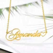 1 pieza Collar personalizado con corazón hueco y nombre en oro/plata, regalo del Día de San Valentín, collar de acero inoxidable para mujer, regalo para parejas, regalo personalizado para amigos, familia y ocasiones especiales como cumpleaños, aniversario, graduación, fiesta (solo en inglés)
