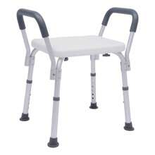 Height-Adjustable Shower Chair With Armrest Bath Chair For The Elderly Back To School - Multicolor - View 6