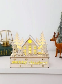 1 件 11.14*8.35 英寸木制 3D 圣诞装饰、家居装饰饰品、圣诞装饰饰品、适用于房间、客厅、书房和其他装饰工艺品（不含电池）最佳礼物 - 彩色 - 查看 12