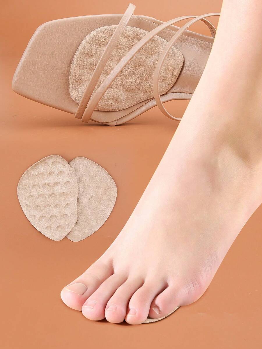 1 Cặp Miếng Đệm Bàn Chân Trước, Đệm Thoải Mái Cho Giày Cao Gót, Đế Giày Silicon Chống Trượt, Thích Hợp Cho Phụ Nữ, Bé Gái, Giày Cao Gót - Màu be - Xem 1