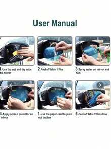 2/4 tấm phim chống mưa cho gương chiếu hậu ô tô, phim tự dính hình bầu dục chống thấm nước độ nét cao - Trong sáng - Xem 7