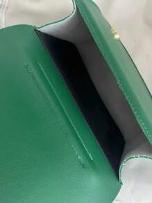 Fashionable Clothing Shape Rivets Chain Strap Mini Handbag With Flap Cover - Green - View 6