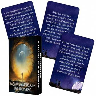 Baraja de Tarot en español, Cartas del Oráculo del Universo en español, Cartas de Tarot con palabras clave, Cartas de Mensajes Espirituales, Cartas de Tarot de 12x7cm, Juguetes de adivinación, Versión en español