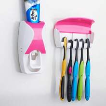 Best Selling Creative Automatic Washing Set Of Toothpaste Squeezer Toothbrush Holder - Pink - View 5