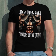 Motivational Phrase T-Shirt Gym Skull Gymbro Gymrat Skeleton Bone Muscles Sports Training Gym Pure Food From My Boss