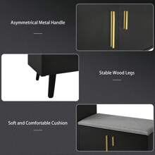 Aufbewahrungsschuhhocker, ausgestattet mit Stauraum, gepolsterter Bank, Aufbewahrungsschrank und Aufbewahrungsregal. Geeignet für Korridore