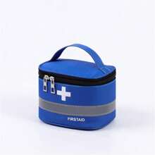 1pc Minimalist Visible Nylon Oxford Medicine Storage Bag, Suitable For Family Travel First Aid Pack, Unisex For Daily Indoor & Outdoor Use Medicine Bag Medicine Storage Bag Medicine Organizer First Aid Kit First Aid Bag Travel Accessories Travel Organizer Travel Essentials Travel Stuff Travelling Bag College Vacation Cruise Summer Holiday Essentials For Outdoor Camping Hiking Hunting