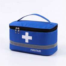 1pc Minimalist Visible Nylon Oxford Medicine Storage Bag, Suitable For Family Travel First Aid Pack, Unisex For Daily Indoor & Outdoor Use Medicine Bag Medicine Storage Bag Medicine Organizer First Aid Kit First Aid Bag Travel Accessories Travel Organizer Travel Essentials Travel Stuff Travelling Bag College Vacation Cruise Summer Holiday Essentials For Outdoor Camping Hiking Hunting