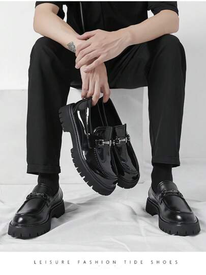 男士厚底一脚蹬乐福鞋，青年时尚牛津鞋，英式休闲正装鞋，适合商务、休闲和日常散步
