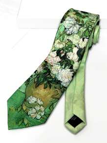 1 pièce de style décontracté, mignon, élégant et bohème. Blouse en polyester avec imprimé de peinture à l'huile, convient pour les fêtes, les affaires et le port quotidien, toutes saisons
