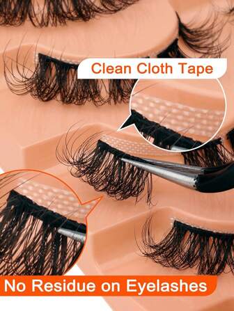 56pcs/Set Natural Fluffy Wispy Appearance False Eyelashes, Single 3D Stripe Lashes, DIY Lashes, 7 Pairs Multi-Piecelash Clusters,Eyelash Clusters,Individual Eyelashes,Lashes,Fake Lashes