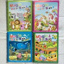 Christmas Decoration 1 Set Magic Water Drawing Book Toys, Multi-Theme, Reusable Water Painting Book, Children's Gift For Office, School, Drawing, Students, Markers, Stationery, Boys, Girls, School Supplies, Children's Writing Tools, Back To School Essentials,Book Gifts,Magic Water Book,Back To School Supplies