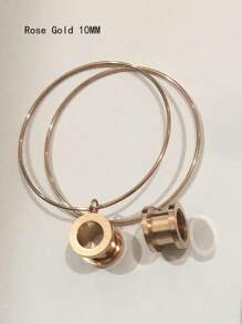 CIZME 2Pcs/Pair Stainless Steel Screw Ear Tunnels Large Hoop Dangle Ear Plugs Expander 4-20mm Gauges For Ears Stretcher Piercing(Silver/Gold/Black/Rose Gold) - Multicolor - View 24