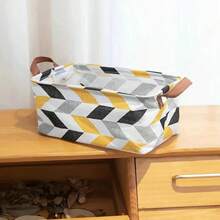 1 pièce Boîte de rangement en tissu avec motif géométrique. Panier de rangement pour articles de bureau, livres, CD, produits de rangement pour la maison et la salle de bain. Décoration d'automne, retour à l'école.