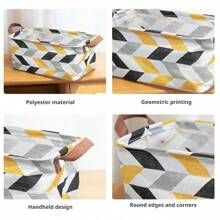 1 pièce Boîte de rangement en tissu avec motif géométrique. Panier de rangement pour articles de bureau, livres, CD, produits de rangement pour la maison et la salle de bain. Décoration d'automne, retour à l'école.