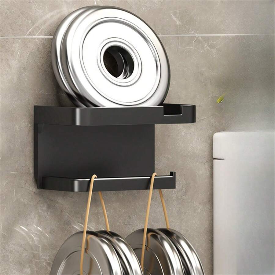 EasyInstall Toilet Paper Holder WallMounted, NoPunch, Roll